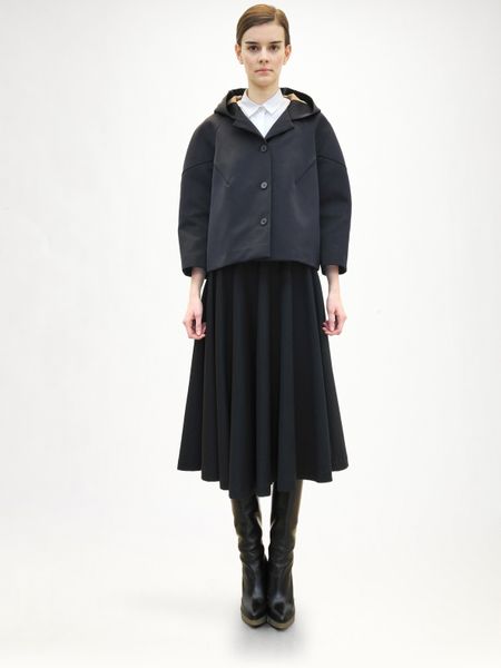 Jil Sander Cropped Hooded Jacket in Blue - Lyst