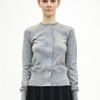 Jil Sander Wool Cardigan in Silver - Lyst