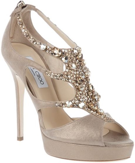 Jimmy Choo Jewel Embellished Sandals in Gold (sand) - Lyst