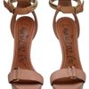 Lanvin Leather and Wooden Platform Heels in Brown (beige) - Lyst