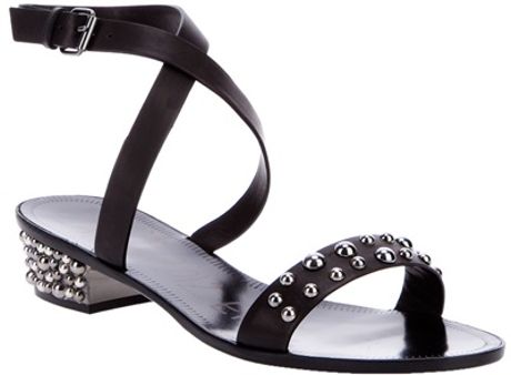 Lanvin Studded Sandal in Black - Lyst