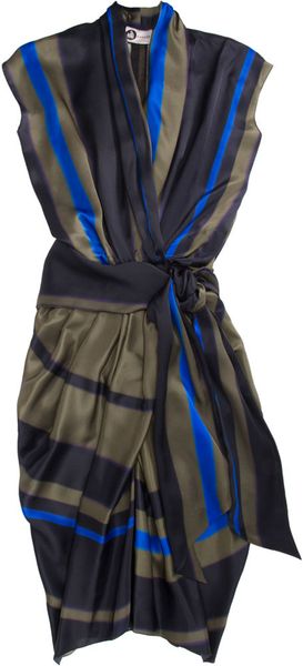 Lanvin Faux Wrap Dress - Lyst