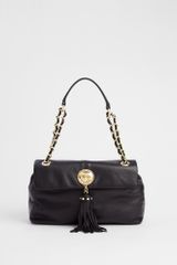 Love Moschino Black Leather Bag with Tassel Detail