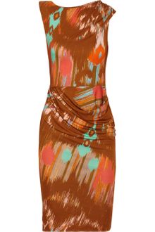 Matthew Williamson Draped Printed Stretch Jersey Dress - Lyst
