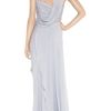 Matthew Williamson Asymmetric Silk Chiffon Gown in Purple (gray) - Lyst