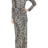 Matthew Williamson Printed Satinjersey Gown in Gray (anthracite) - Lyst