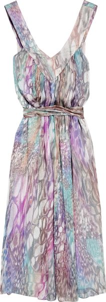 Matthew Williamson Printed Silk Mousseline Dress in Multicolor (purple) - Lyst