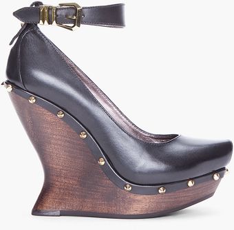 Black Studded Curve Wedges 