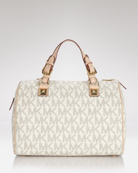 Michael Kors Grayson Large Logo Satchel  in Brown - Lyst