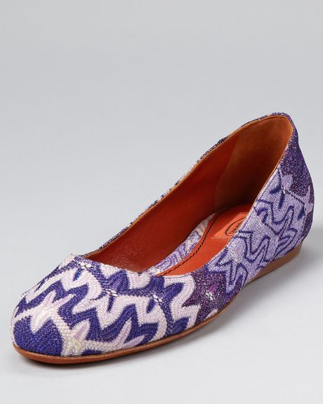 Missoni Flats Fabric Ballet in Blue (blue multi) - Lyst