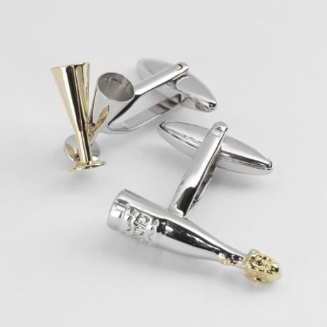 Paul Costelloe Champagne Cufflink in Silver for Men - Lyst