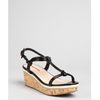 Prada Prada Sport Black Leather Knotted Cork Wedge in Black - Lyst