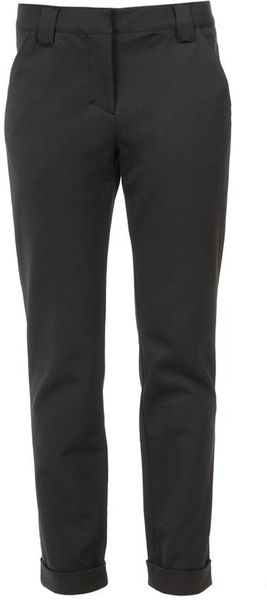 Proenza Schouler Exclusive Stretch Cotton Twill Trousers in Black - Lyst