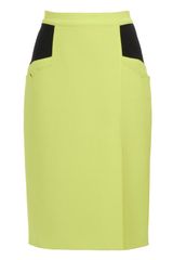 Proenza Schouler Techno Crepe and Smocked Silk Pencil Skirt
