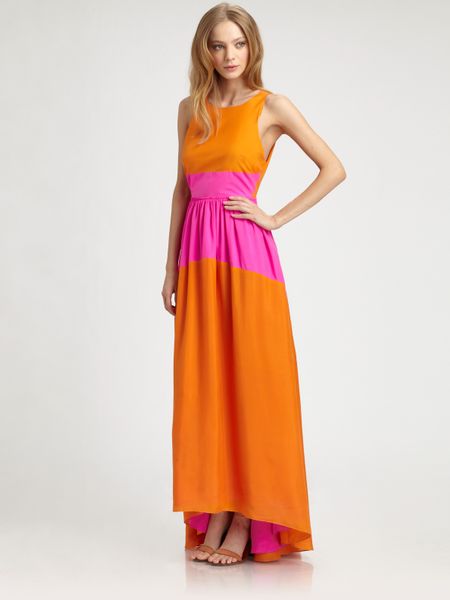 tibi orange dress