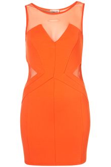 Topshop Mesh Structured Bodycon Dress By Dress Up Topshop - Lyst