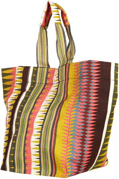 Topshop Oversized Aztec Sack Bag in Multicolor (cream) - Lyst