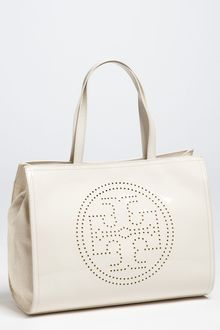 Tory Burch Small Perforated Logo Tote - Lyst