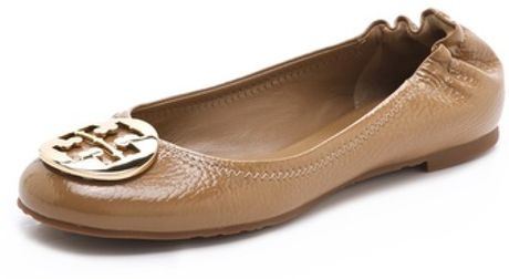 Tory Burch Reva Flats in Brown (tan) - Lyst