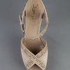 Yves Saint Laurent Studded Peep Toe Sandal in Beige - Lyst