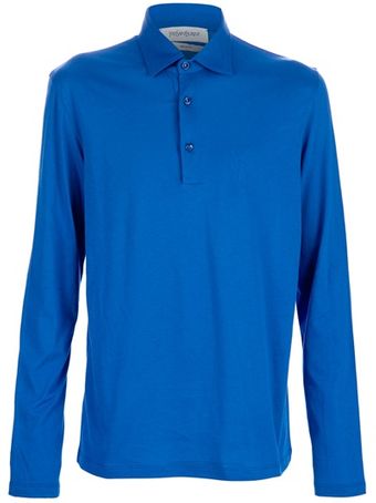 Yves Saint Laurent Long Sleeve Polo Shirt - Lyst