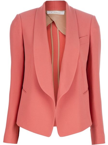 Chloé Openfront Blazer in Pink - Lyst