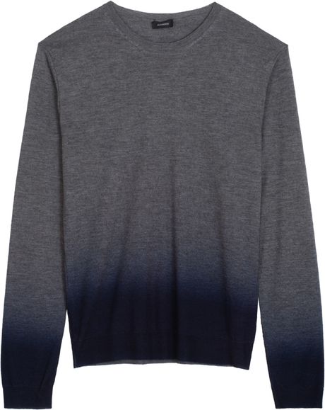 Jil Sander Dip Dyed Fine Knit Sweater in Blue for Men - Lyst