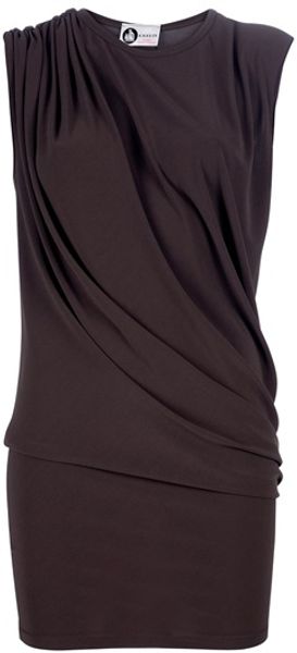Lanvin Draped Dress in Gray (anthracite) - Lyst