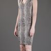 Lanvin Printed Dress in Brown - Lyst