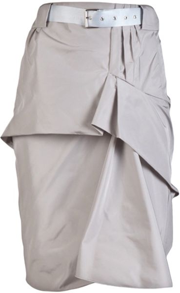 Marc Jacobs Flounce Skirt in Beige (grey) - Lyst