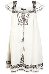Suno Embroidered Trapeze Dress