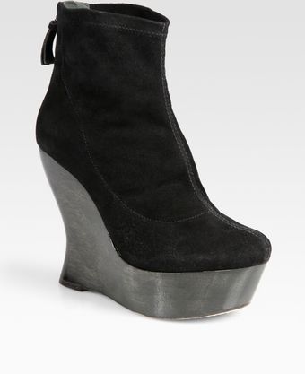 Suede Wedge Ankle Boots 