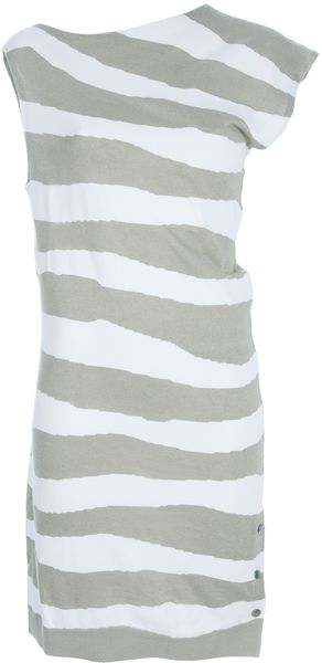 Balenciaga Striped Dress in Gray (white) - Lyst