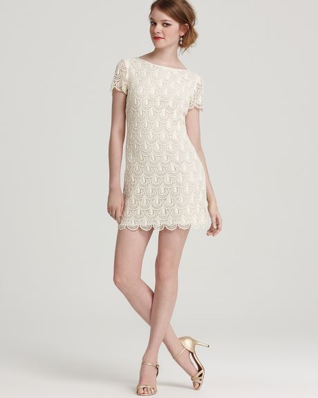 Cynthia Steffe Reese Lace Crochet Dress  in Beige (light cream) - Lyst