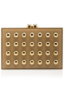 Elie Saab Square Clutch with Gold Studs - Lyst