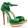 Elie Saab Peep Toe Platform Sandals in Green - Lyst
