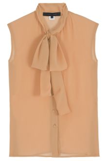Elie Saab Sl Chiffon Bow Neck Top - Lyst