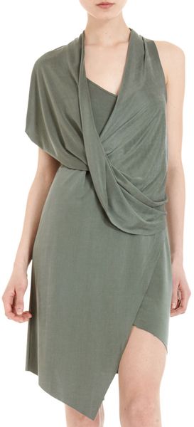 Helmut Lang Shoulder Drape Dress - Lyst