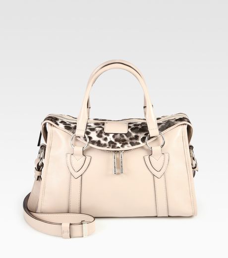 Marc Jacobs Serengeti Hair Calf Accented Satchel in Pink (blush) - Lyst