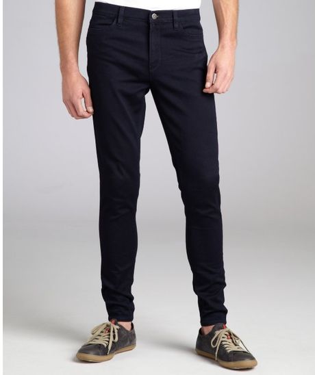 Prada Dark Blue Stretch Denim Slim Fit Jeans in Blue for Men - Lyst