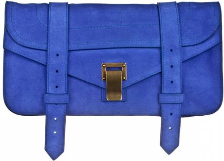 Proenza Schouler Ps1 Pochette Suede in Purple (cobalt) - Lyst