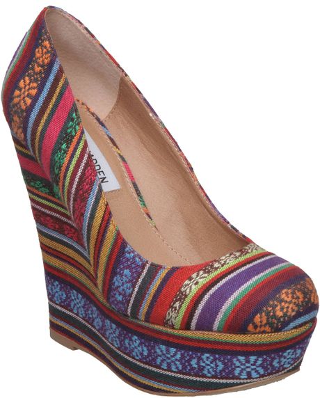 Steve Madden Pammy Sm Aztec Print Wedge Courts in Multicolor (multi ...