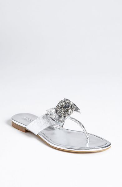 Vera Wang Lavender Willa Sandal in Silver (silver snake) - Lyst
