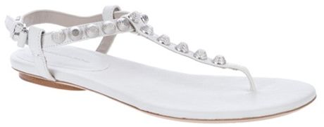 Balenciaga Studded Sandal in White - Lyst