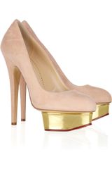 Charlotte Olympia Dolly Suede Platform Pumps