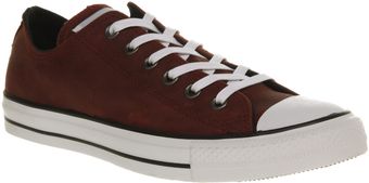 Converse All Star Leather Ox Low Maroon  - Lyst