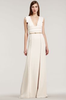 Elie Saab Stretch Crepe Capsleeve Gown - Lyst