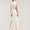 Elie Saab Stretch Crepe Capsleeve Gown in Beige (cream) - Lyst
