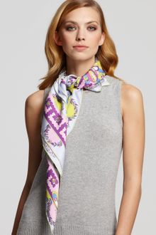 Emilio Pucci Bouquet Square Silk Scarf - Lyst