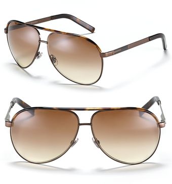 Gucci Chocolate Aviator Sunglasses with Top Bar - Lyst